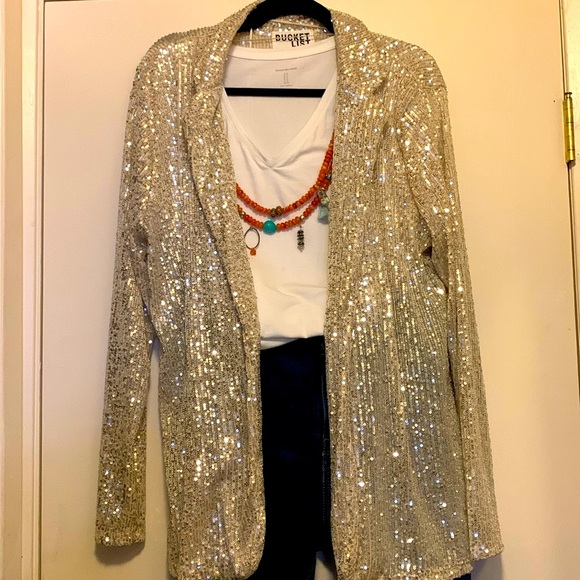 Bucket List Sequin Blazer. - Picture 1 of 4